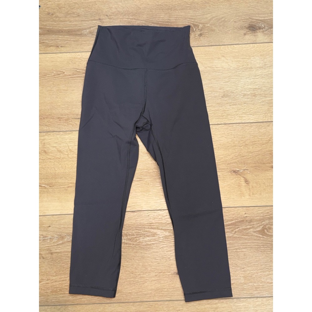 HeyNuts Womens High Waisted Cropped Leggings Yoga Pants Charcoal Gray Small 4/6